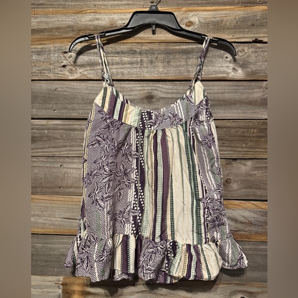 To the max- tank top- XS- adjustable double strap- flower design-silk - Picture 2 of 7